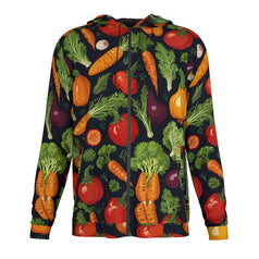 Veggies Pattern Men's Zip Up Hoodie