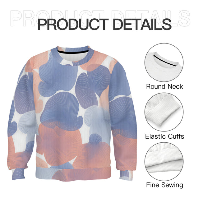 Floral Shapes Pattern Crew Neck Sweater