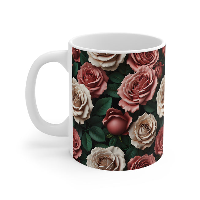 Roses Flower Pattern Mug 11oz