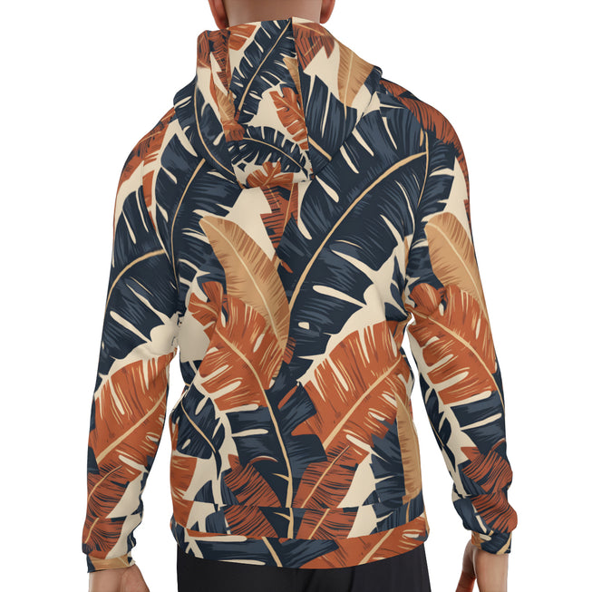 Tropical Leaves Pattern Adult Hoodie