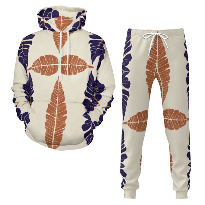 Tropical Leaf Men's Adult Hoodie Set