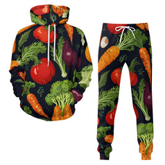 Veggies Pattern Men's Adult Hoodie Set