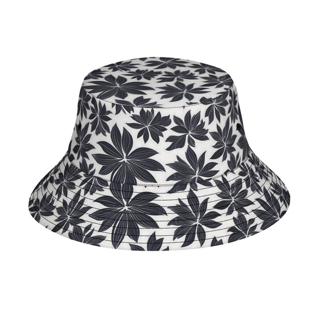 Black Floral Double-Sided Unisex Polyester Bucket Hat