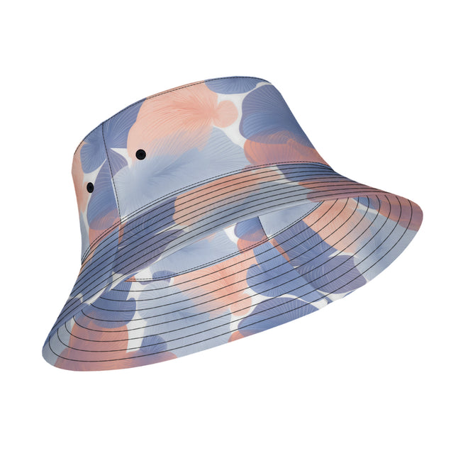 Floral Shapes Pattern Double-Sided Unisex Polyester Bucket Hat