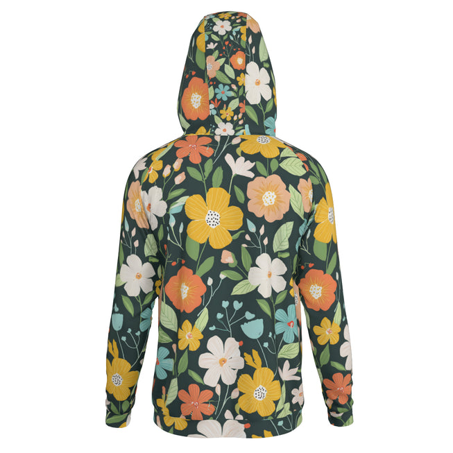 Floral Seamless Pattern Men's Zip Up Hoodie