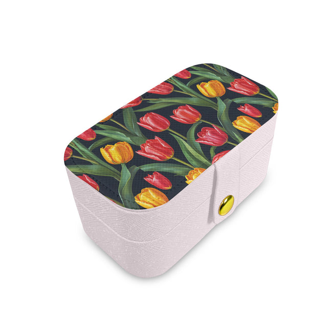 Tulip Pattern Personalized Portable Jewelry Box