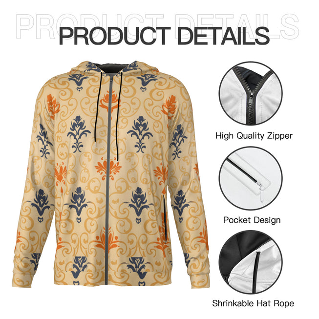 Abstract Pattern Men's Zip Up Hoodie