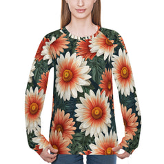 Daisy Pattern Women's Raglan Long Sleeved Sweatshirt