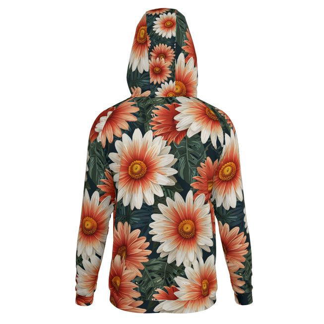 Daisy Pattern Zip Up Hoodie