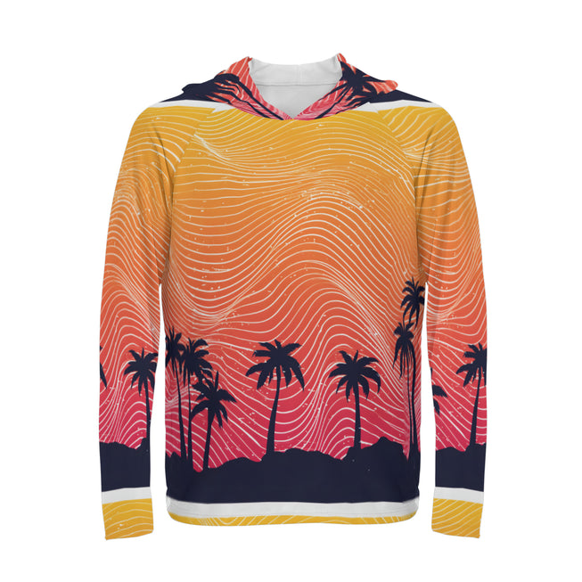 Sunset Pattern Men's Sun Protection Long Sleeve Hoodie