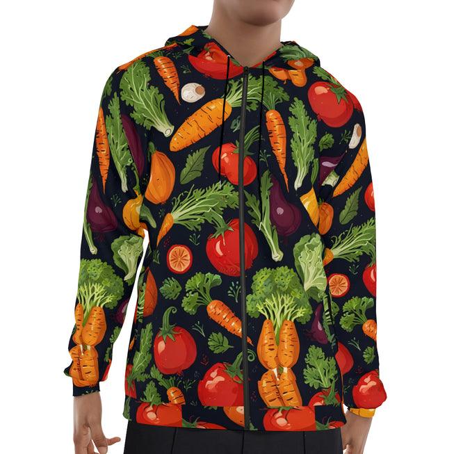 Veggies Pattern Men's Zip Up Hoodie