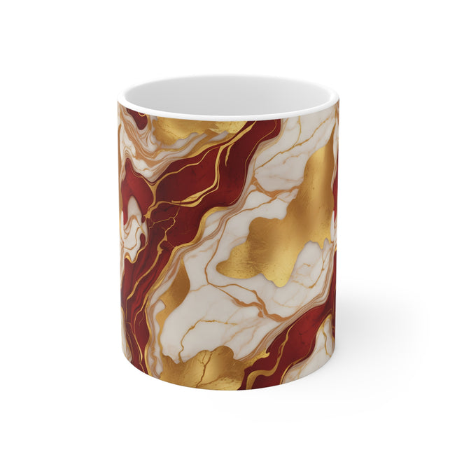 Red Golden Marble Mug 11oz