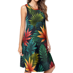 Tropical Pattern Women's Casual Dress