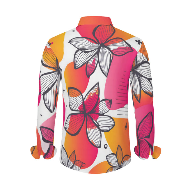 Floral Shapes Men's Classic Long-Sleeved Shirt