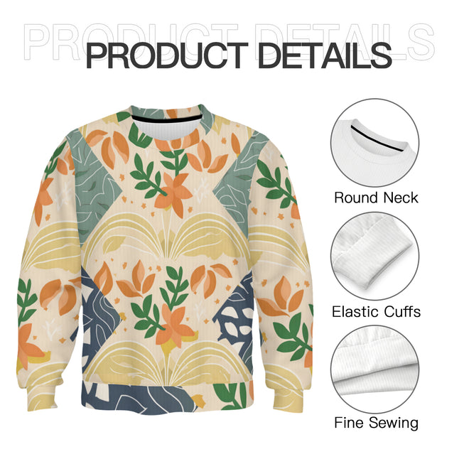 Abstract Inspired Pattern Crew Neck Sweater