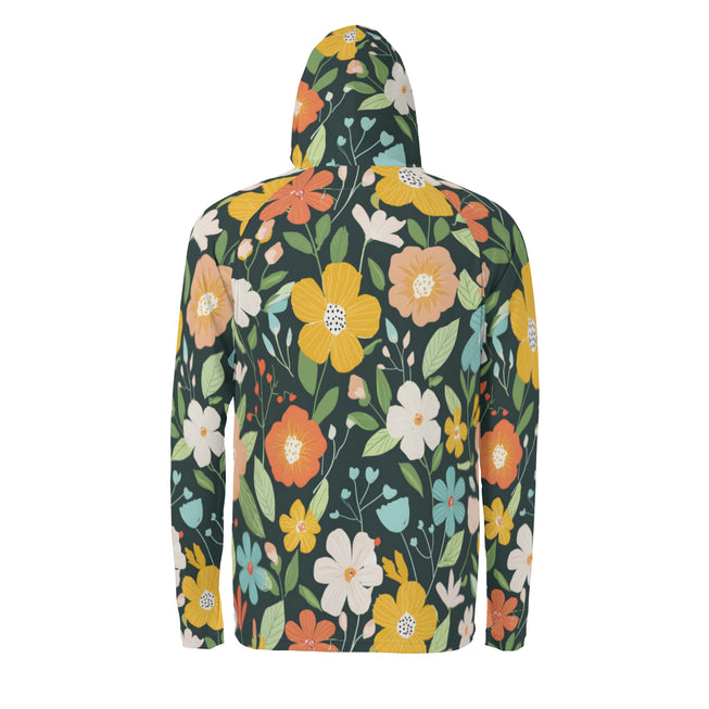 Floral Seemless Pattern Men's Sun Protection Long Sleeve Hoodie