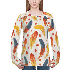 Vibrant Feathers Women's Raglan Long Sleeved Sweatshirt