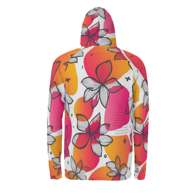 Floral Shapes Men's Sun Protection Long Sleeve Hoodie