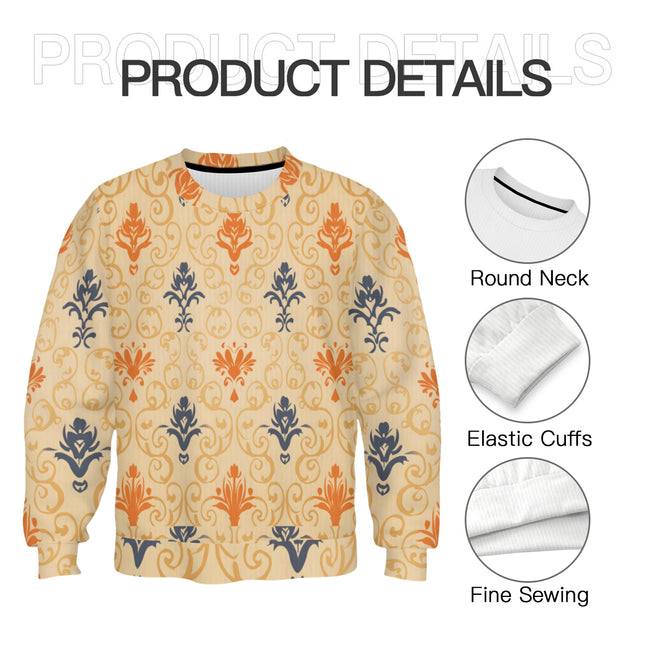 Abstract Pattern Crew Neck Sweater