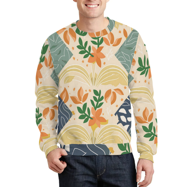 Abstract Inspired Pattern Crew Neck Sweater