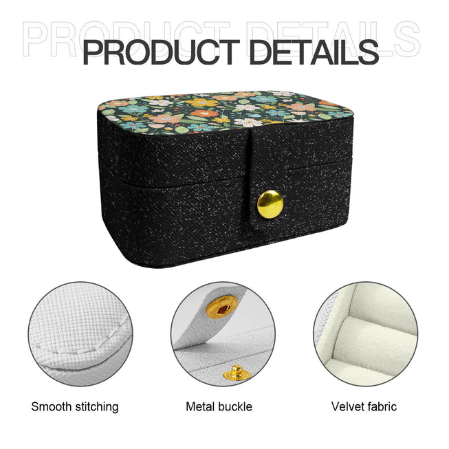 Floral Seamless Pattern Personalized Portable Jewelry Box