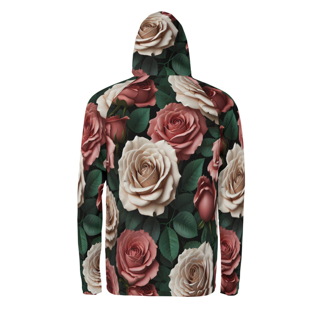 Rose Pattern Sun Protection Long Sleeve Hoodie