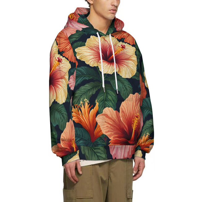 Hibiscus Tropical Pattern Adult Hoodie