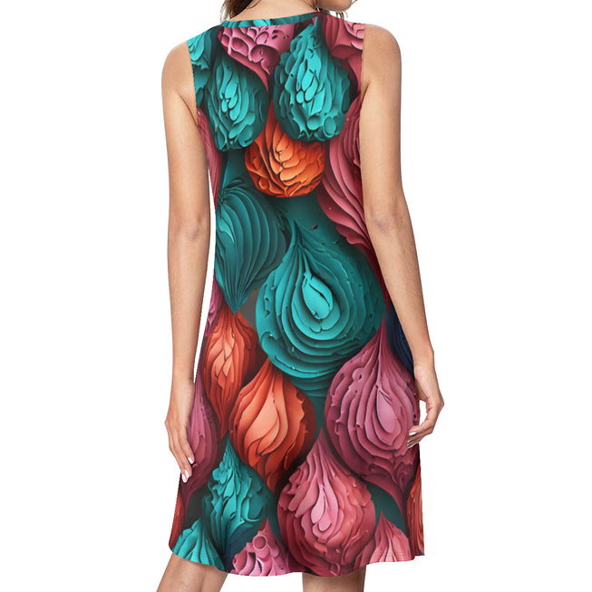 Abstract Seamless Pattern Women's Casual Dress