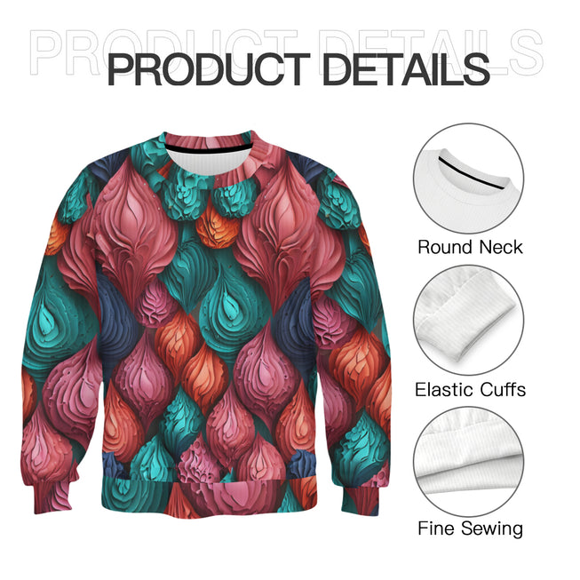 Abstract Seamless Pattern Crew Neck Sweater