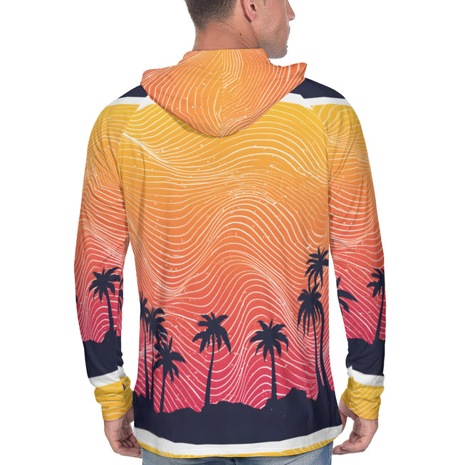 Sunset Pattern Men's Sun Protection Long Sleeve Hoodie