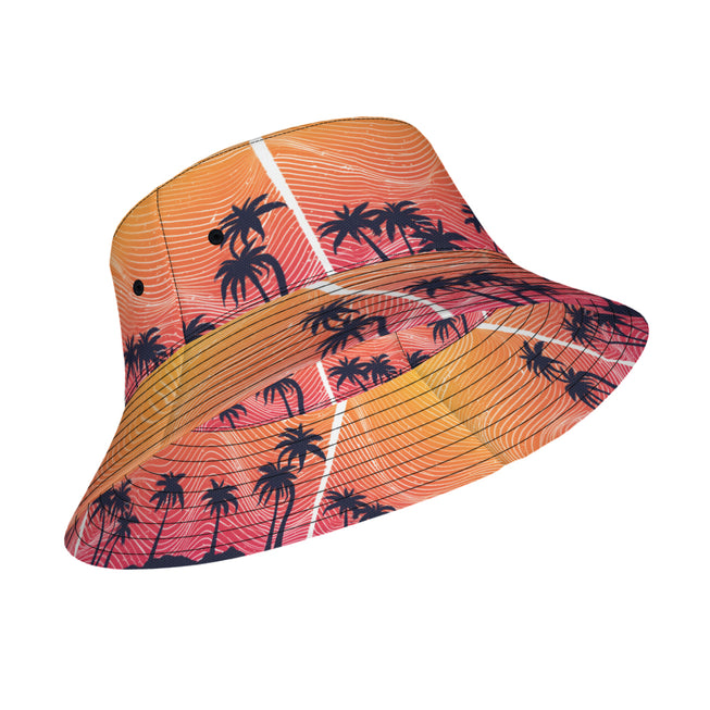 Sunset Pattern Double-Sided Unisex Polyester Bucket Hat