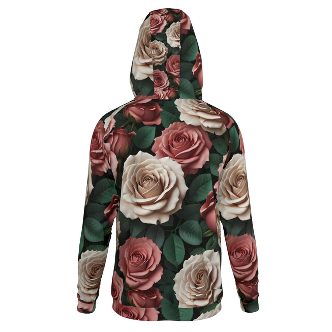 Rose Pattern Men's Zip Up Hoodie