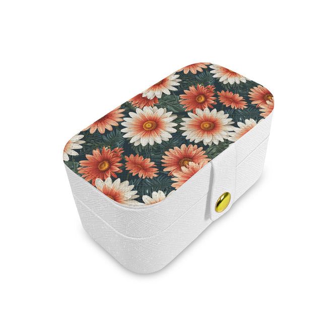 Daisy Pattern Personalized Portable Jewelry Box