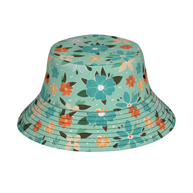 Floral Seamless Pattern Double-Sided Unisex Polyester Bucket Hat