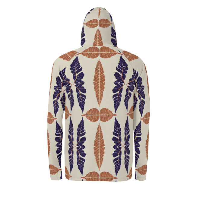 Tropical Leaf Men's Sun Protection Long Sleeve Hoodie