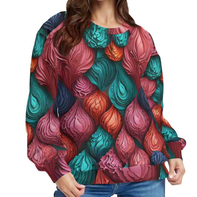 Abstract Seamless Pattern Crew Neck Sweater