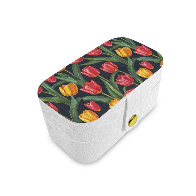 Tulip Pattern Personalized Portable Jewelry Box