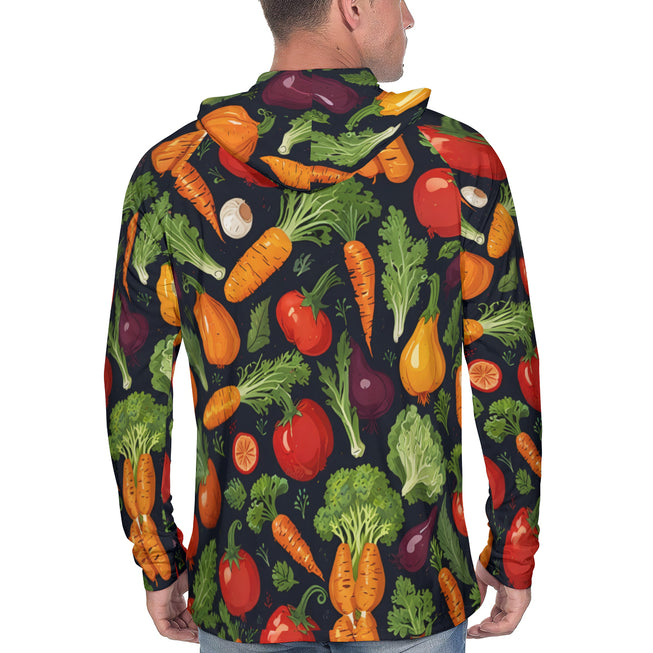 Veggies Pattern Men's Sun Protection Long Sleeve Hoodie