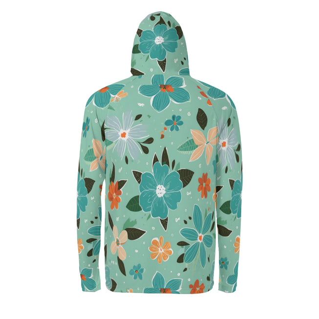 Floral Seamless Pattern Men's Sun Protection Long Sleeve Hoodie
