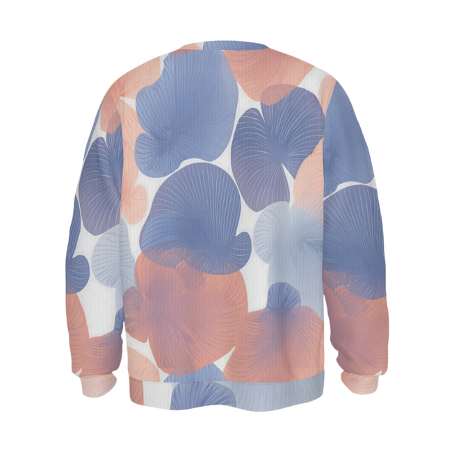 Floral Shapes Pattern Crew Neck Sweater