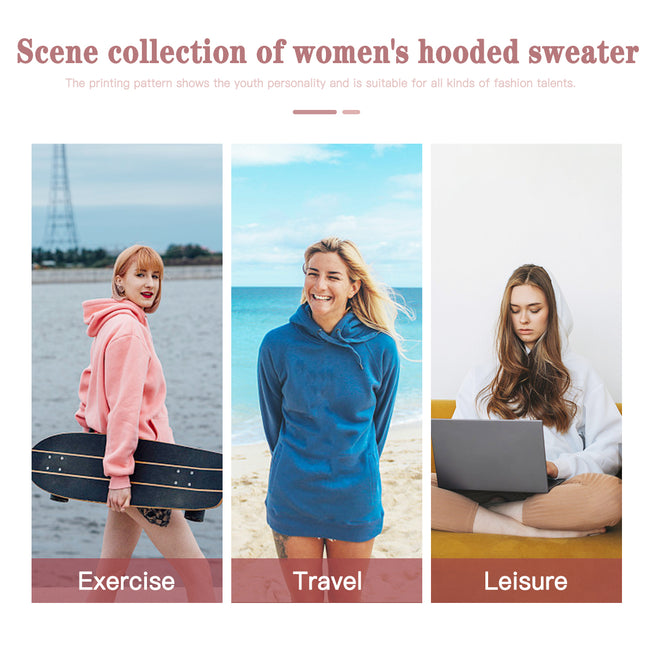 Abstract Seamless Pattern Women Long Sleeve Casual Hoodie Sweatshirt Dress