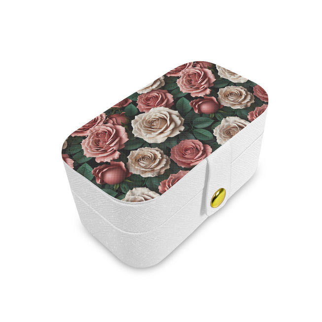 Rose Pattern Personalized Portable Jewelry Box