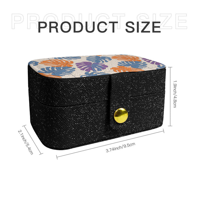 Bold Tropical Leaf Pattern Personalized Portable Jewelry Box