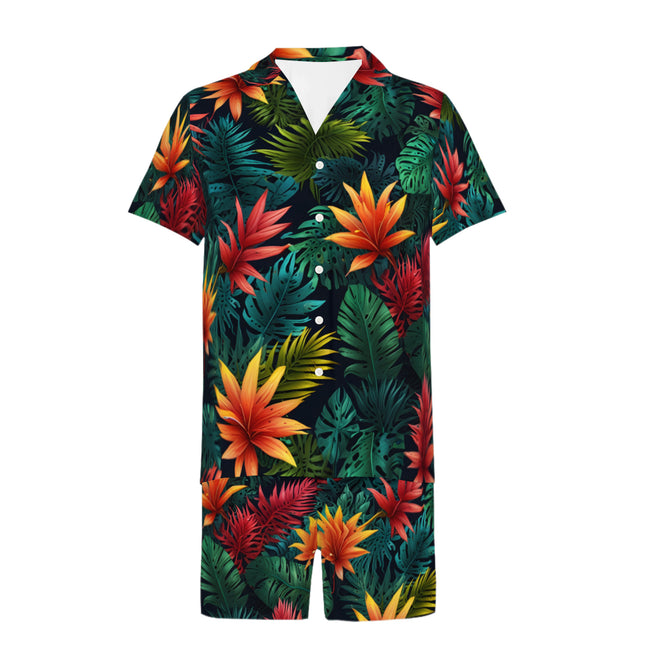 Tropical pattern Men's Shirt And Short Set