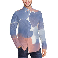 Floral Shapes Pattern Men's Classic Long-Sleeved Shirt