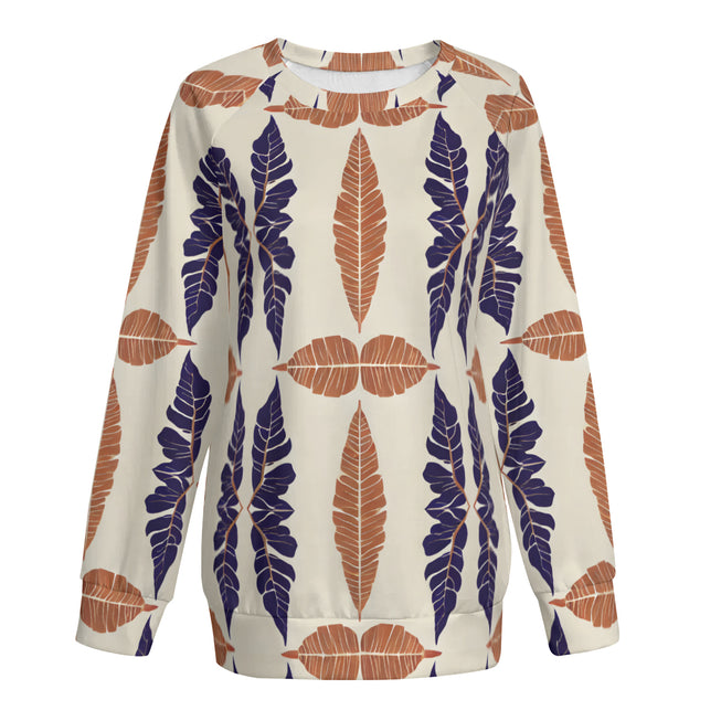 Tropical Leaf Women's Raglan Long Sleeved Sweatshirt