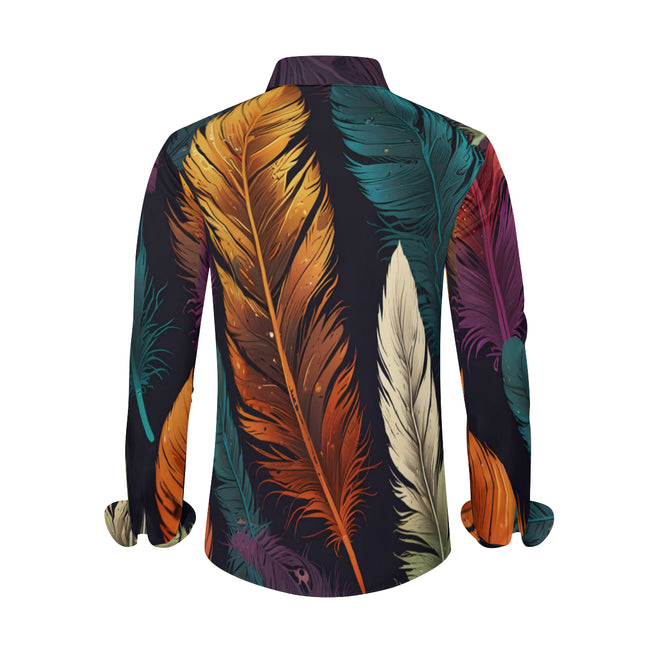 Elegant Feathers Men's Classic Long-Sleeved Shirt