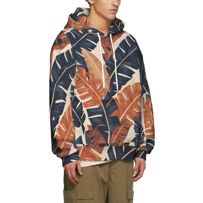 Tropical Leaves Pattern Adult Hoodie