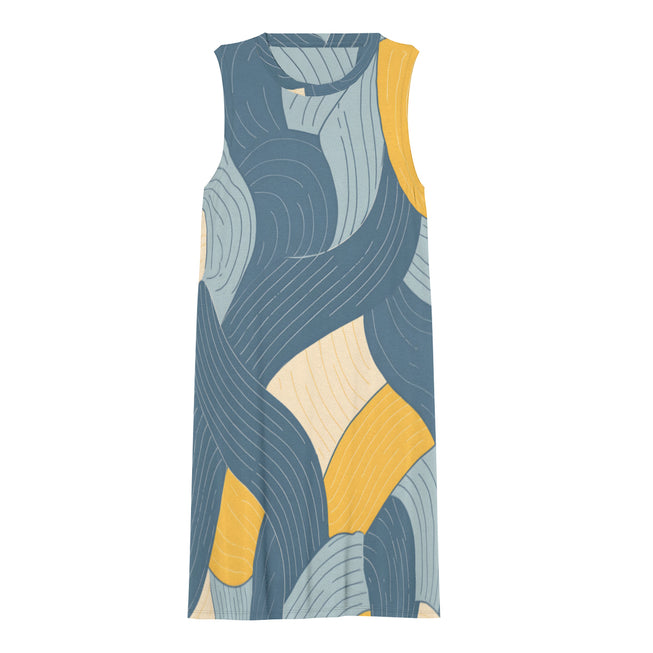 Abstract Orange And Blue Women's Casual Dress