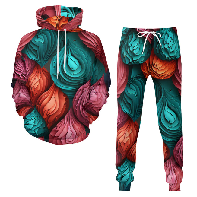 Abstract Seamless Pattern Men's Adult Hoodie Set